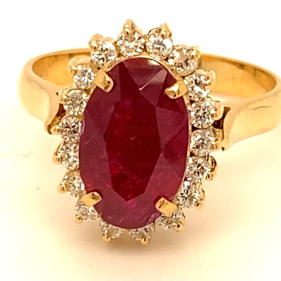 GIA Certified Ruby 2.38ct Diamonds Solid 18K Ring - Picture 7 of 9